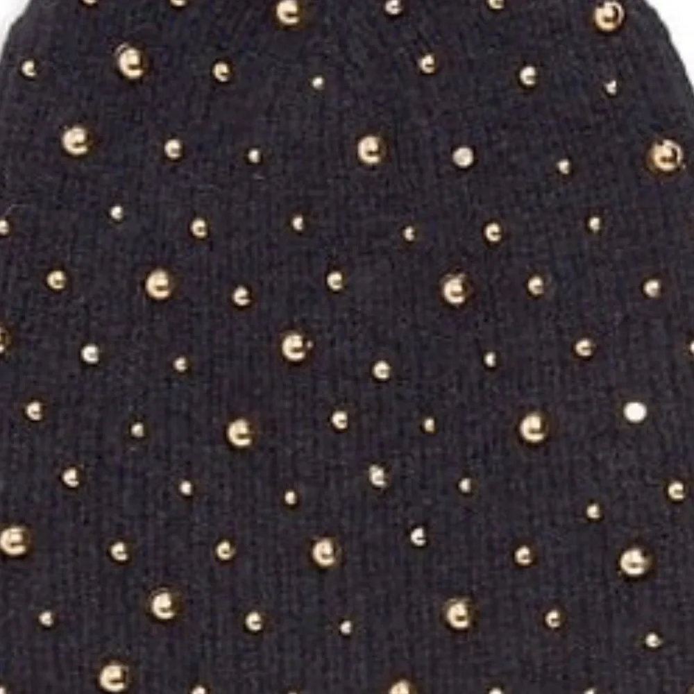 Jennifer Behr Black Mohair Studded Beanie